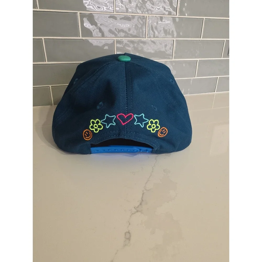 Poppy & Pine Hat Women OS Navy Blue NEW Part Time Adult Snapback Plaid Bill